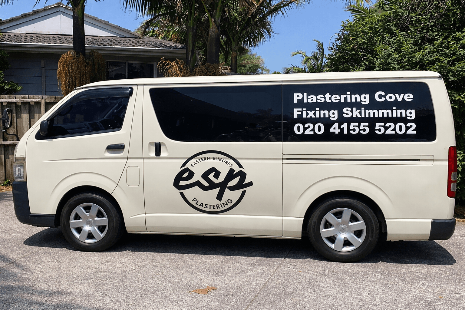 The ESP Plastering van on a residential job in Auckland